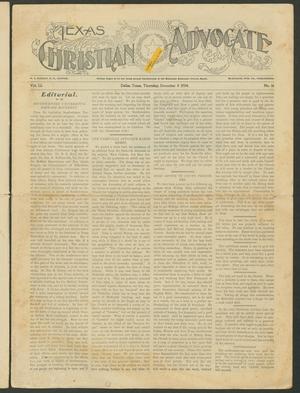 Primary view of object titled 'Texas Christian Advocate (Dallas, Tex.), Vol. 51, No. 16, Ed. 1 Thursday, December 8, 1904'.