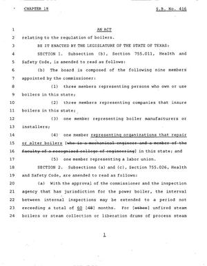 78th Texas Legislature, Regular Session, Senate Bill 416, Chapter 18