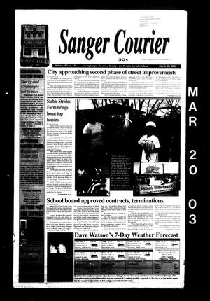 Sanger Courier (Sanger, Tex.), Vol. 105, No. 13, Ed. 1 Thursday, March 20, 2003