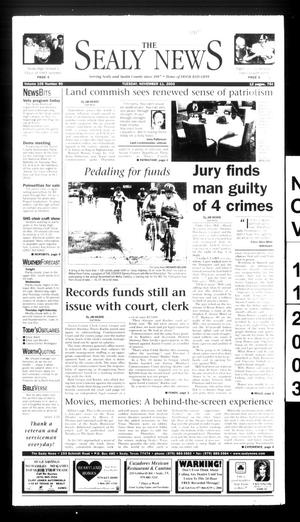 Primary view of object titled 'The Sealy News (Sealy, Tex.), Vol. 106, No. 90, Ed. 1 Tuesday, November 11, 2003'.