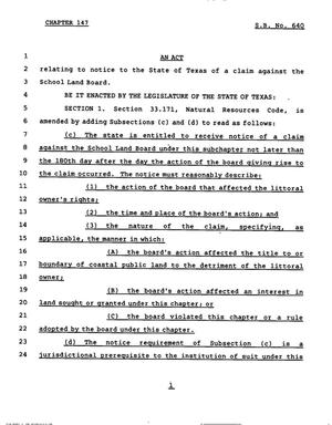 78th Texas Legislature, Regular Session, Senate Bill 640, Chapter 147