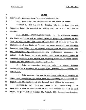 78th Texas Legislature, Regular Session, Senate Bill 641, Chapter 148