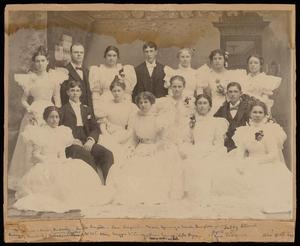 Primary view of object titled '[Annie Belle Emery Bright's Fort Worth High School graduation class, 1897]'.