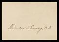 Primary view of [Calling Card for Frances D. Emery, M.D.]
