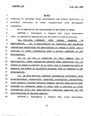 78th Texas Legislature, Regular Session, Senate Bill 850, Chapter 156