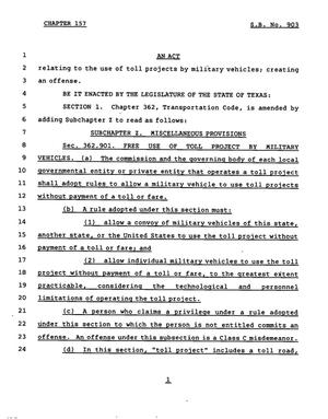 78th Texas Legislature, Regular Session, Senate Bill 903, Chapter 157