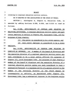 78th Texas Legislature, Regular Session, Senate Bill 929, Chapter 350