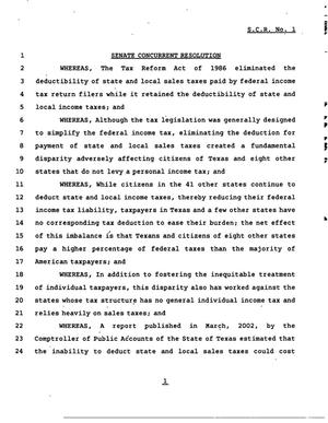 78th Texas Legislature, Regular Session, Senate Concurrent Resolution 1