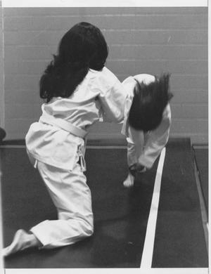 Primary view of object titled 'Two Female Students Sparring in Karate Class'.