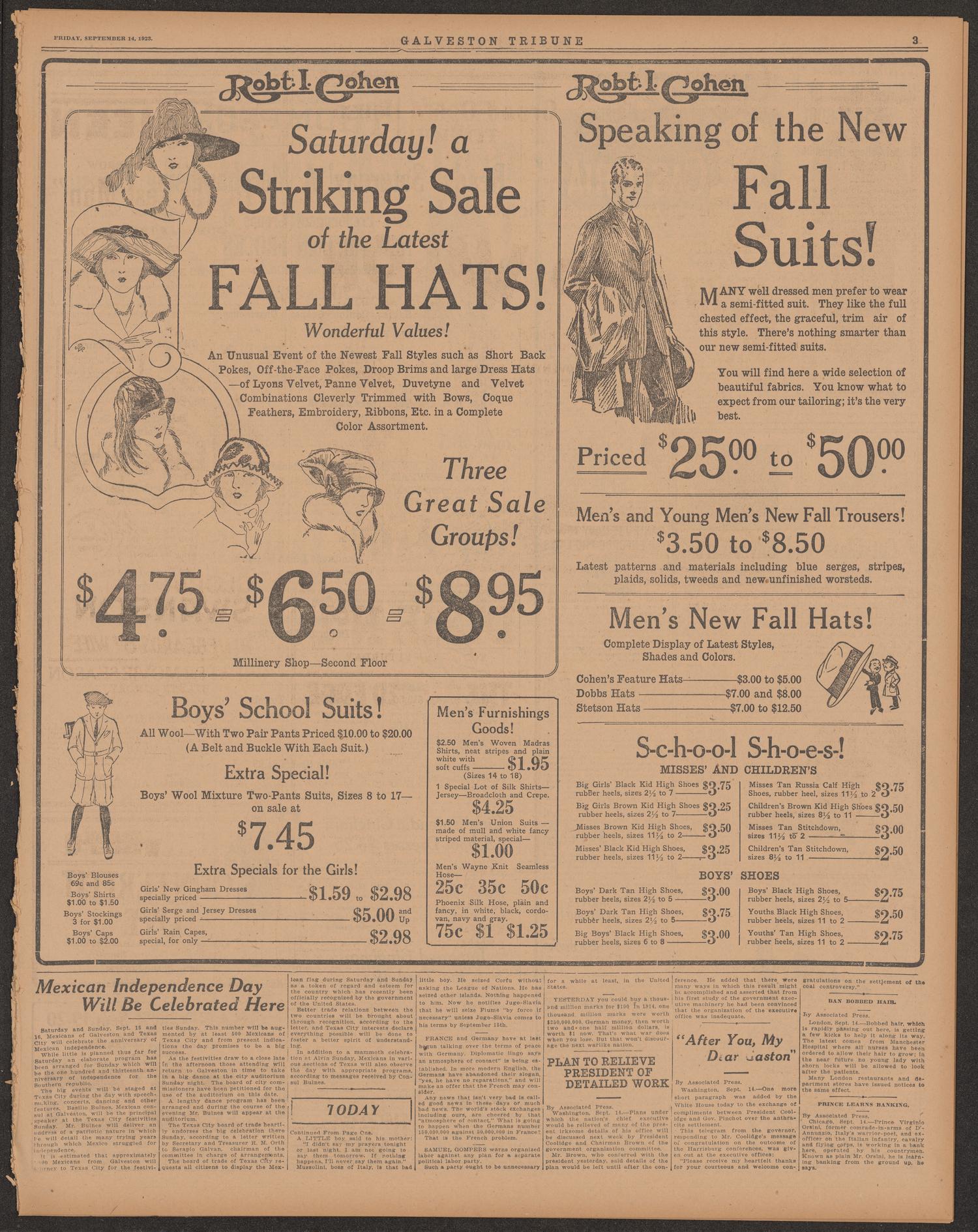 Galveston Tribune. (Galveston, Tex.), Vol. 43, No. 250, Ed. 1 Friday, September 14, 1923
                                                
                                                    [Sequence #]: 3 of 18
                                                