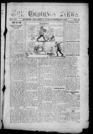The Giddings News. (Giddings, Tex.), Vol. 33, No. 31, Ed. 1 Friday, December 9, 1921