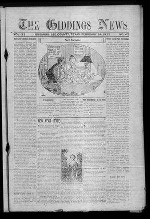 The Giddings News. (Giddings, Tex.), Vol. 33, No. 42, Ed. 1 Friday, February 24, 1922