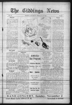 The Giddings News (Giddings, Tex.), Vol. 36, No. 24, Ed. 1 Friday, October 31, 1924