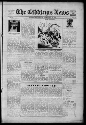 The Giddings News (Giddings, Tex.), Vol. 53, No. 29, Ed. 1 Friday, November 28, 1941