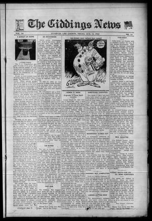 The Giddings News (Giddings, Tex.), Vol. 54, No. 14, Ed. 1 Friday, August 14, 1942