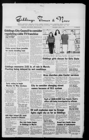 Giddings Times & News (Giddings, Tex.), Vol. 103, No. 42, Ed. 1 Thursday, April 8, 1993