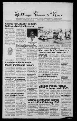 Giddings Times & News (Giddings, Tex.), Vol. 104, No. 29, Ed. 1 Thursday, January 6, 1994