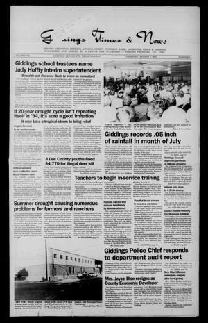 Giddings Times & News (Giddings, Tex.), Vol. 105, No. 7, Ed. 1 Thursday, August 4, 1994