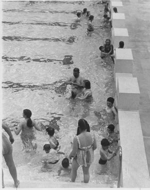 Primary view of object titled 'Students and Community Members During Free Swim Time'.