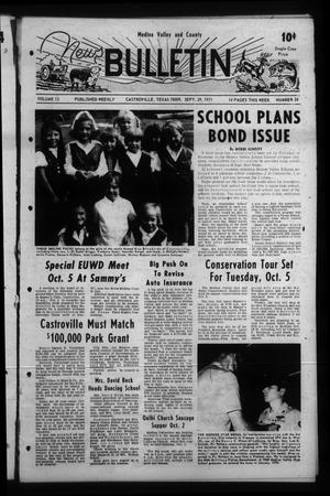 Medina Valley and County News Bulletin (Castroville, Tex.), Vol. 12, No. 24, Ed. 1 Wednesday, September 29, 1971