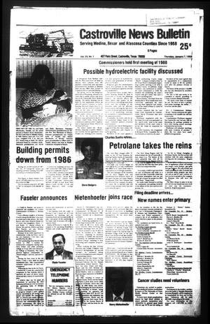 Castroville News Bulletin (Castroville, Tex.), Vol. 29, No. 1, Ed. 1 Thursday, January 7, 1988