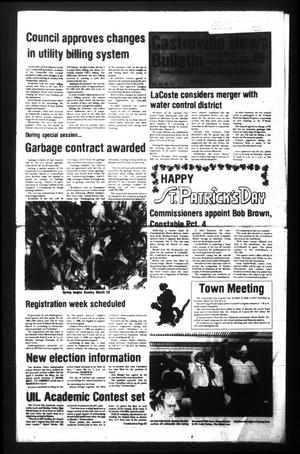 Castroville News Bulletin (Castroville, Tex.), Vol. 29, No. 11, Ed. 1 Thursday, March 17, 1988