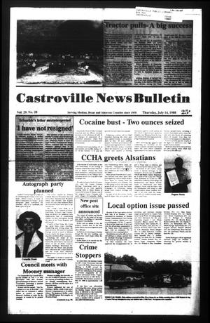 Primary view of object titled 'Castroville News Bulletin (Castroville, Tex.), Vol. 29, No. 28, Ed. 1 Thursday, July 14, 1988'.