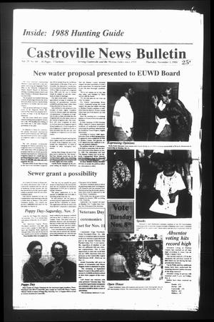 Castroville News Bulletin (Castroville, Tex.), Vol. 29, No. 44, Ed. 1 Thursday, November 3, 1988