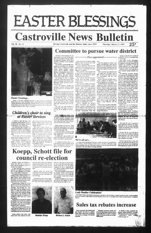 Primary view of object titled 'Castroville News Bulletin (Castroville, Tex.), Vol. 30, No. 12, Ed. 1 Thursday, March 23, 1989'.