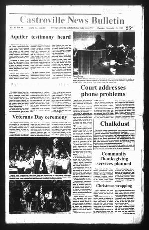 Castroville News Bulletin (Castroville, Tex.), Vol. 30, No. 46, Ed. 1 Thursday, November 16, 1989