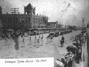 [Parade in front of Granger Opera House]