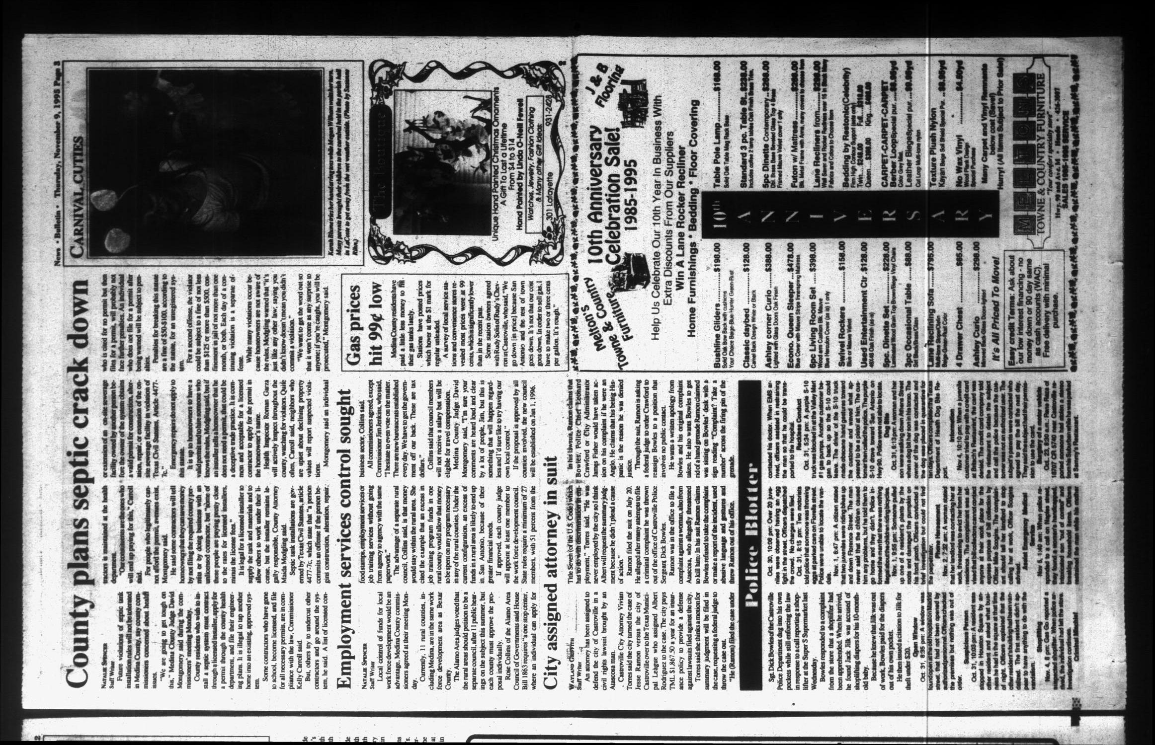 News Bulletin (Castroville, Tex.), Vol. 36, No. 45, Ed. 1 Thursday, November 9, 1995
                                                
                                                    [Sequence #]: 3 of 20
                                                