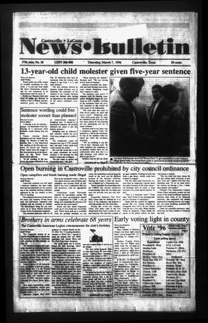News Bulletin (Castroville, Tex.), Vol. 37, No. 10, Ed. 1 Thursday, March 7, 1996