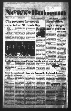 News Bulletin (Castroville, Tex.), Vol. 37, No. 34, Ed. 1 Thursday, August 22, 1996