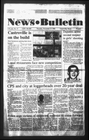 News Bulletin (Castroville, Tex.), Vol. 37, No. 47, Ed. 1 Thursday, November 21, 1996
