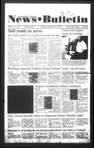 News Bulletin (Castroville, Tex.), Vol. 39, No. 39, Ed. 1 Thursday, September 24, 1998