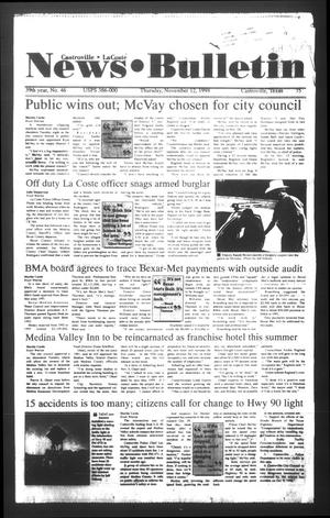 News Bulletin (Castroville, Tex.), Vol. 39, No. 46, Ed. 1 Thursday, November 12, 1998