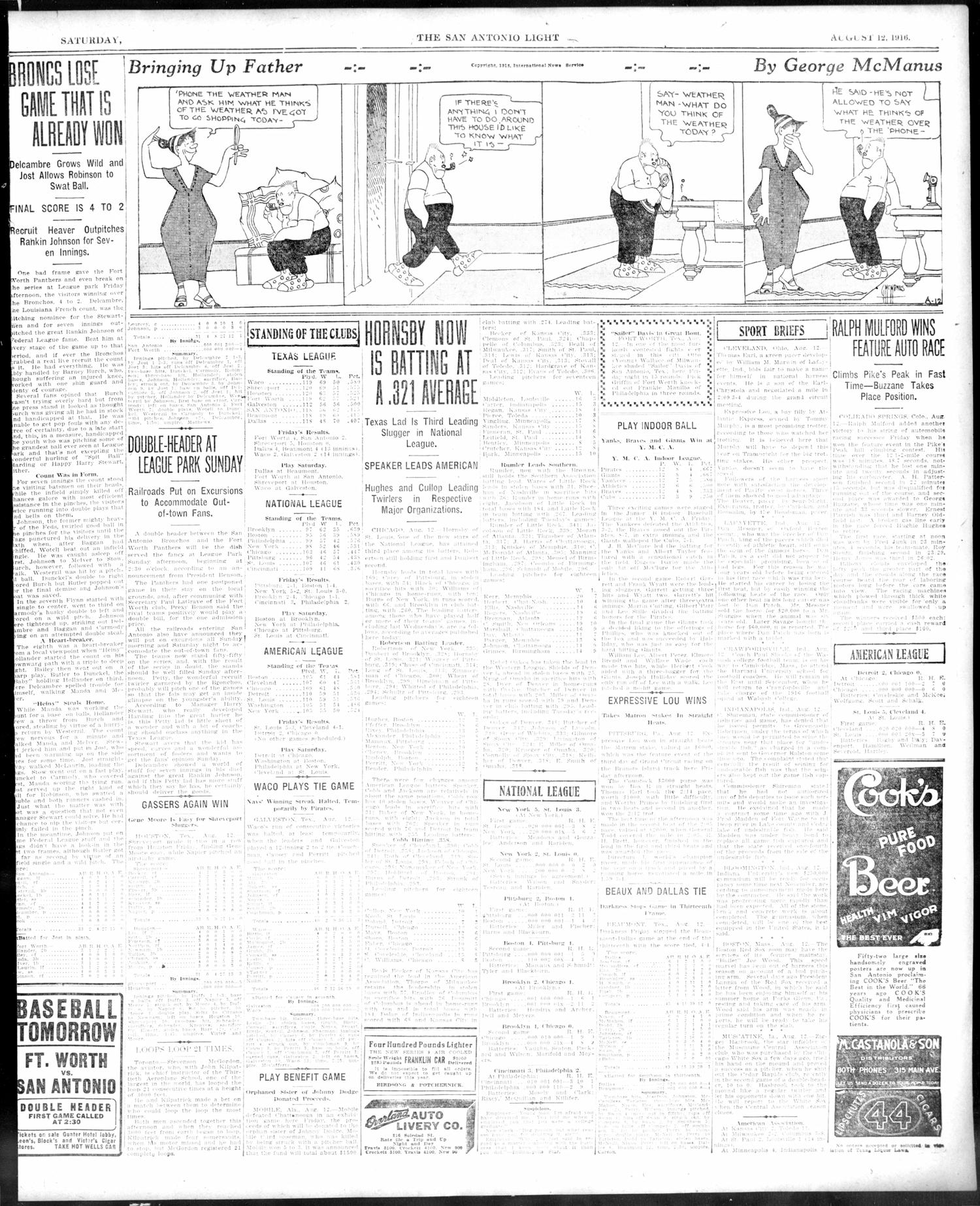 The San Antonio Light (San Antonio, Tex.), Vol. 36, No. 203, Ed. 1 Saturday, August 12, 1916
                                                
                                                    [Sequence #]: 7 of 10
                                                