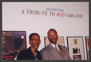 Primary view of object titled '[Roger Boykin and Herman Samples at Garland Exhibit]'.