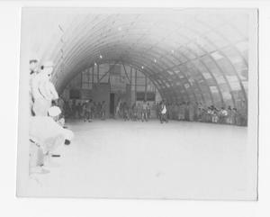 [Servicemen Playing Basketball In A Quonset Hut]