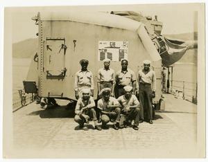 [Mess Attendants on Deck of U.S.S. Bennion (DD-662)]