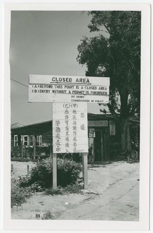 Primary view of object titled '[Japanese Internment Camp Signage]'.