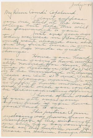 Letter from Mrs. Samuel B. Roberts to Lt. Comdr. Robert W. Copeland - July 1, 1945]