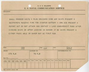 [U.S. Naval Communications from the U.S.S. Gillespie]