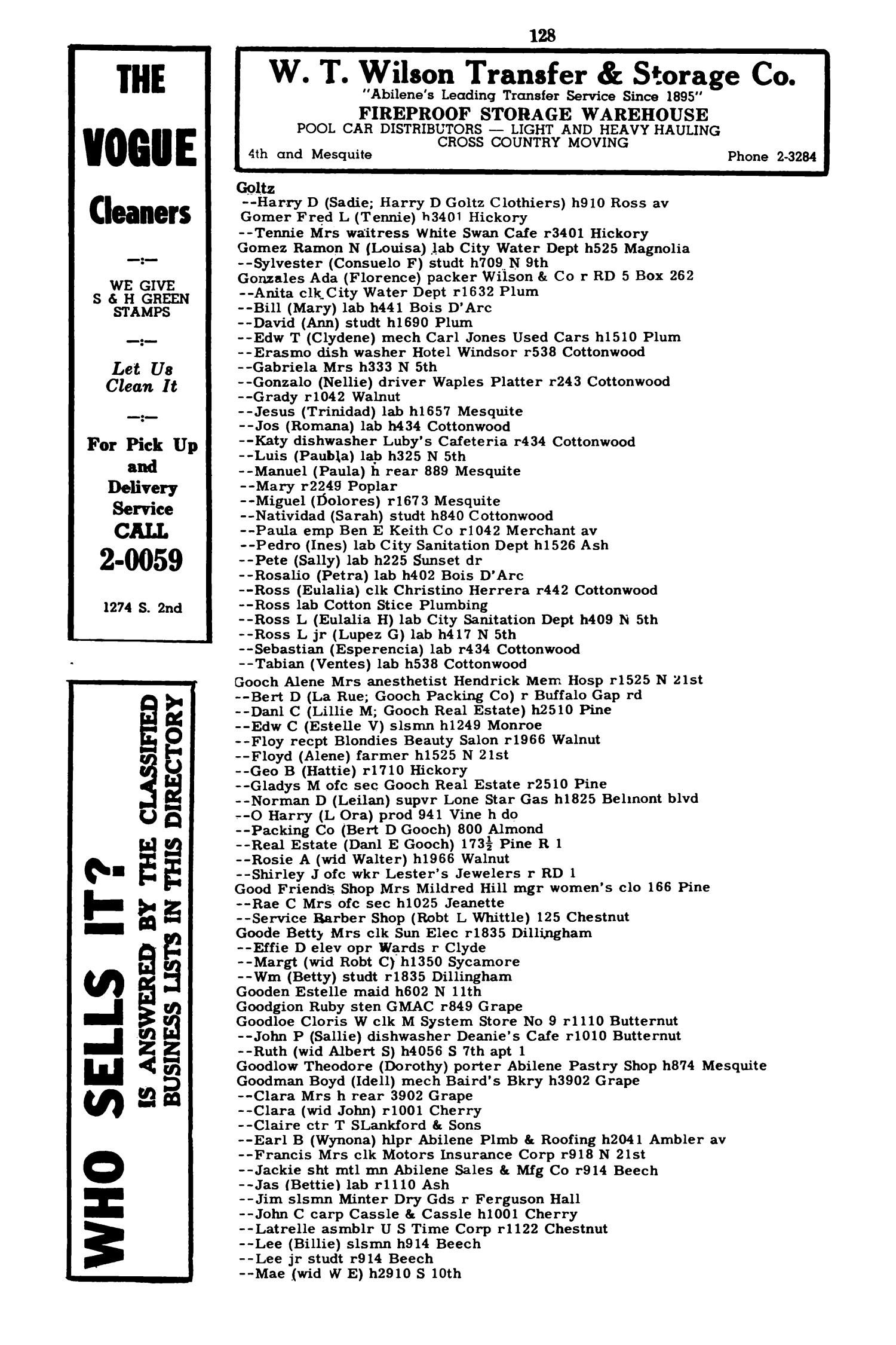 Worley's Abilene (Taylor County, Texas) City Directory, 1951
                                                
                                                    128
                                                
