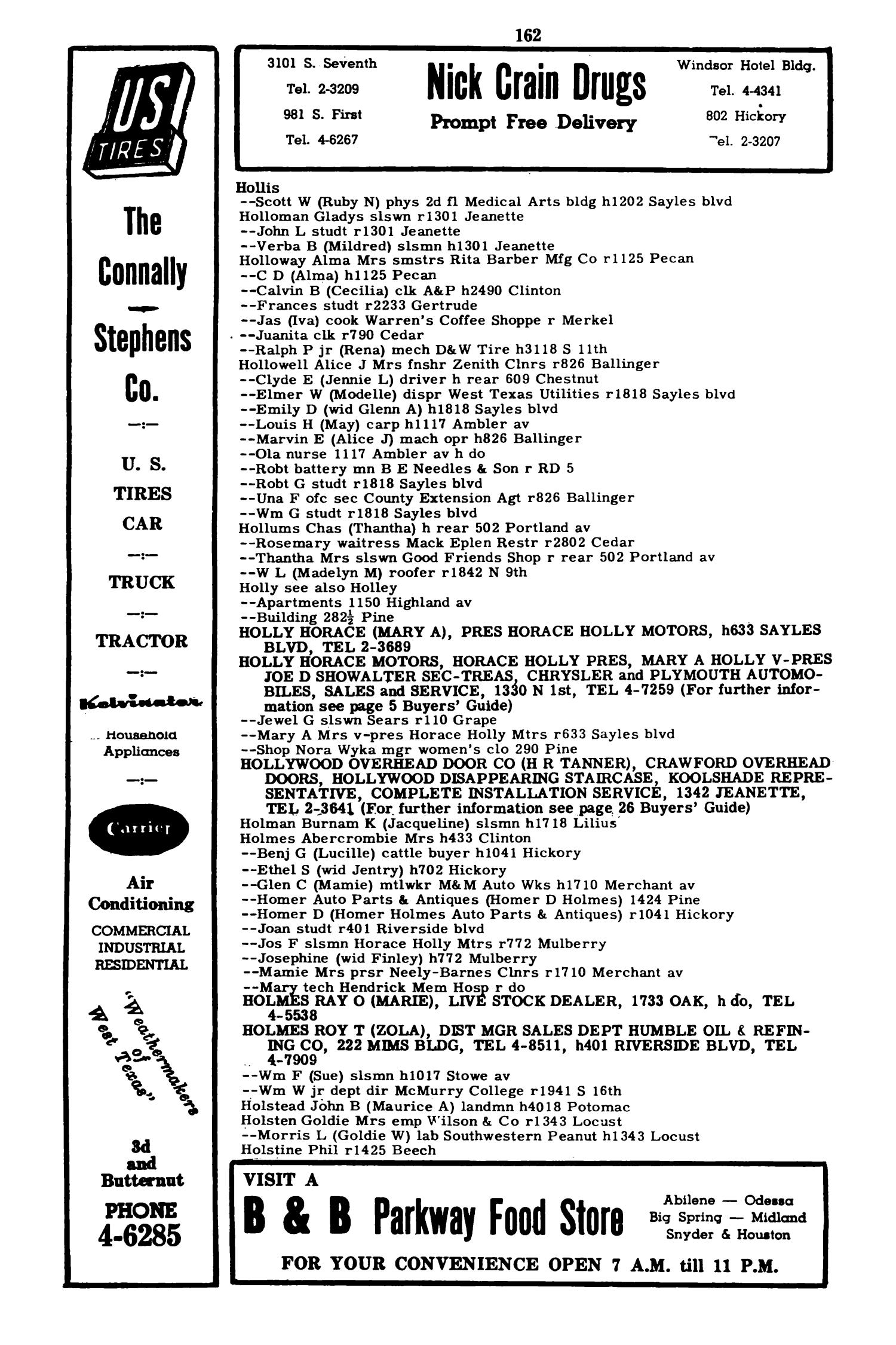 Worley's Abilene (Taylor County, Texas) City Directory, 1951
                                                
                                                    162
                                                