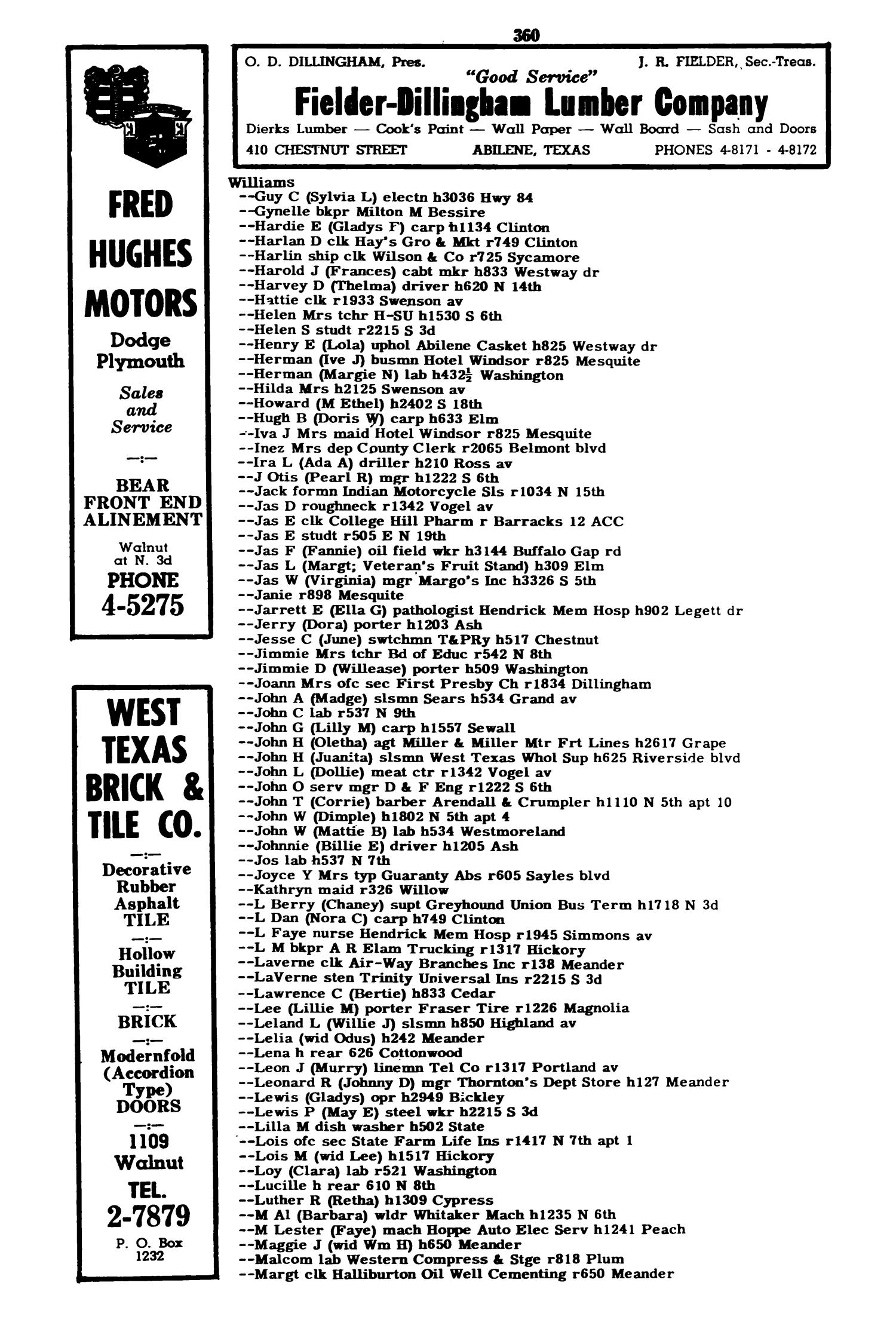 Worley's Abilene (Taylor County, Texas) City Directory, 1951
                                                
                                                    361
                                                