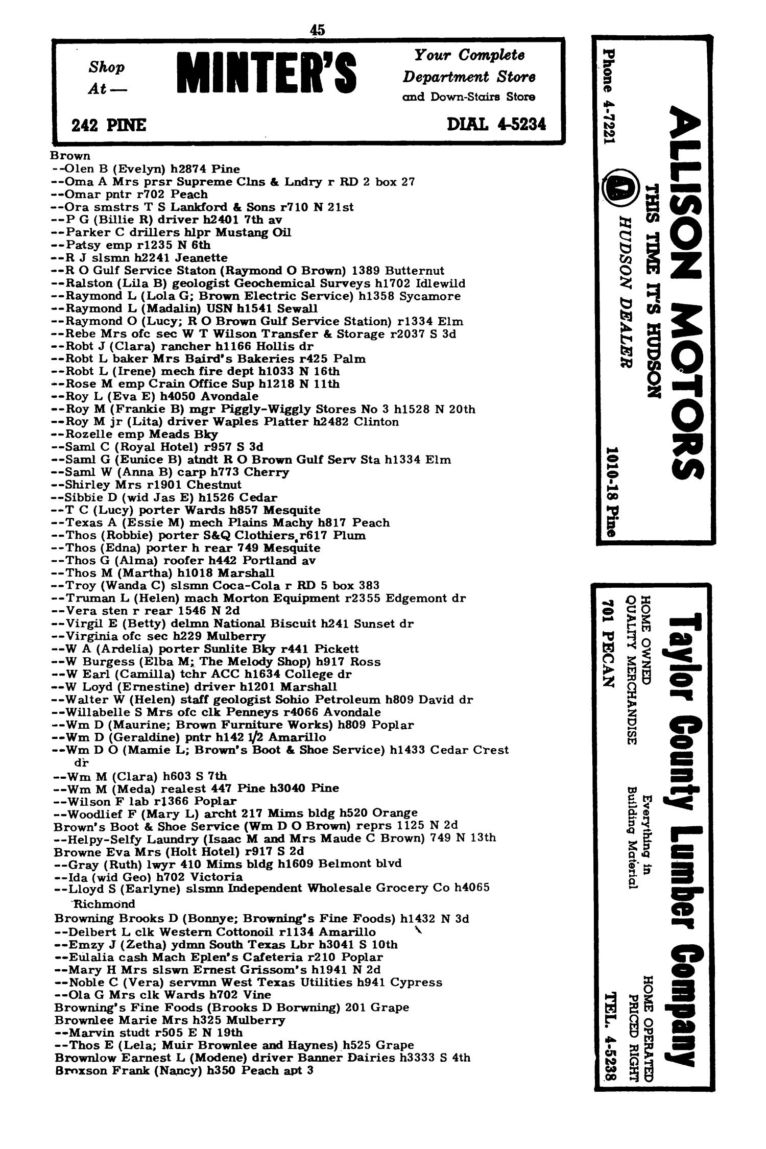 Worley's Abilene (Taylor County, Texas) City Directory, 1951
                                                
                                                    45
                                                