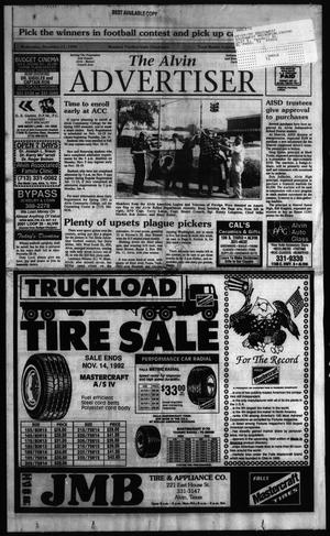 Primary view of object titled 'The Alvin Advertiser (Alvin, Tex.), Ed. 1 Wednesday, November 11, 1992'.