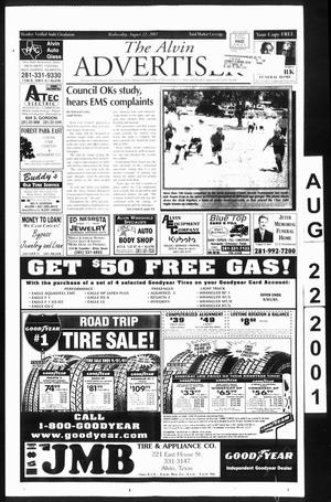 Primary view of object titled 'The Alvin Advertiser (Alvin, Tex.), Ed. 1 Wednesday, August 22, 2001'.